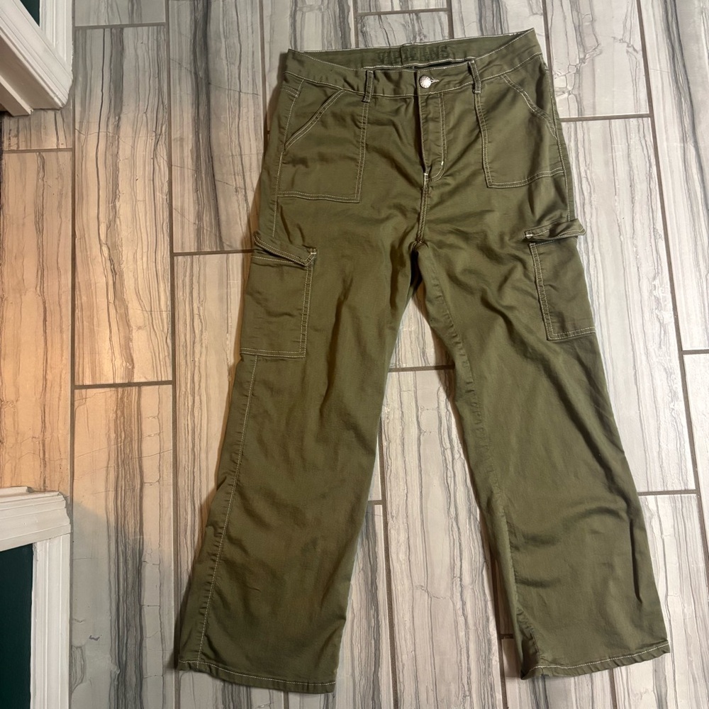 Olive Green Straight Leg Pants